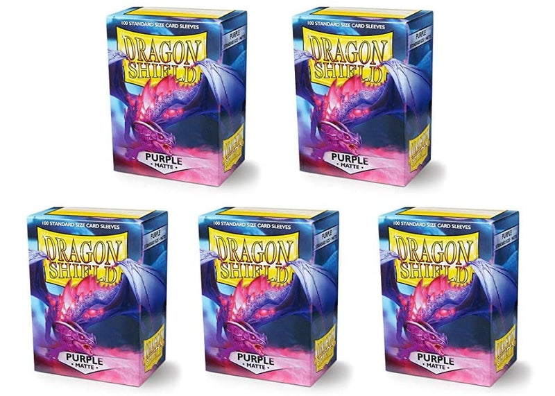 dragon shield 5 Packs Dragon Shield Matte Purple Standard Size 100 ct Card Sleeves Value Bundle! - Image 5